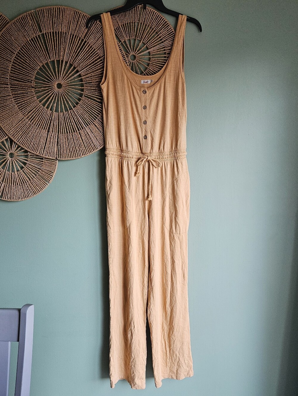 Faherty Organic Cotton Drawstring Waist Jumpsuit